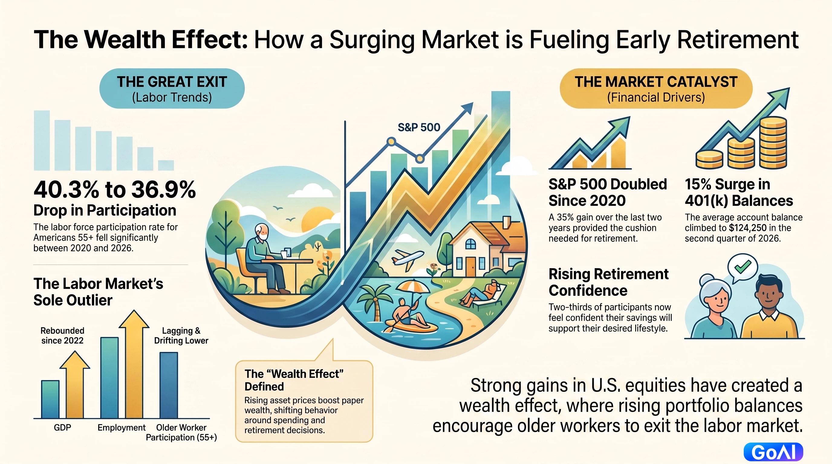 Cashing Out and Calling It Quits: The U.S. Stock Market Wealth Effect Drives More Americans Aged 55+ Into Retirement